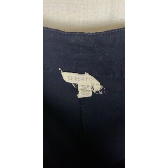 Eileen Fisher Pants XL Navy Blue Linen Blend Cargo Drawstring Casual Autumn Fall - Picture 5 of 10